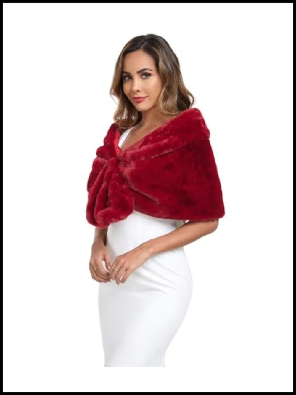 Faux Fur Shawl Wrap Stole Shrug Winter Bridal for Women